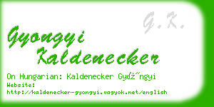 gyongyi kaldenecker business card